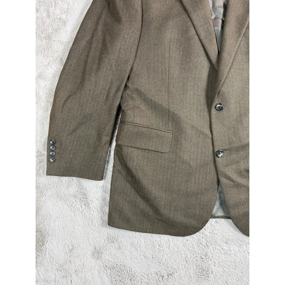 Lords of London Patrick James Brown Herringbone Blazer Union Made‎ Canada 44L